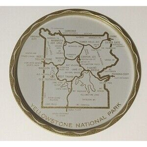 Yellowstone Map Collectible 11" Metal Tray  NEW old Stock, Great for Magnets!